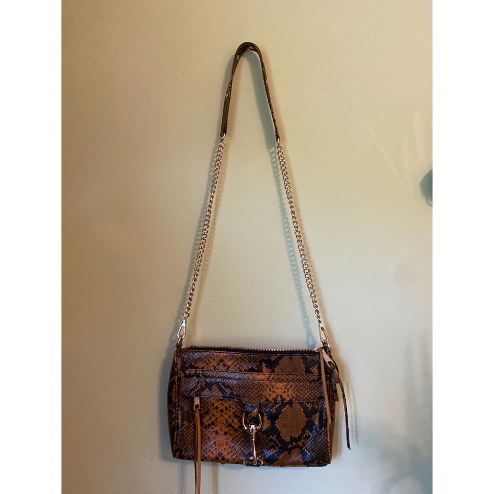 M.A.C. Snake-Print Clutch Crossbody Bag